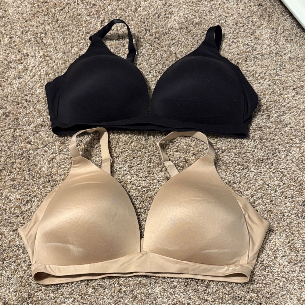 Aerie Sunnie Wireless Bra - Black and Nude